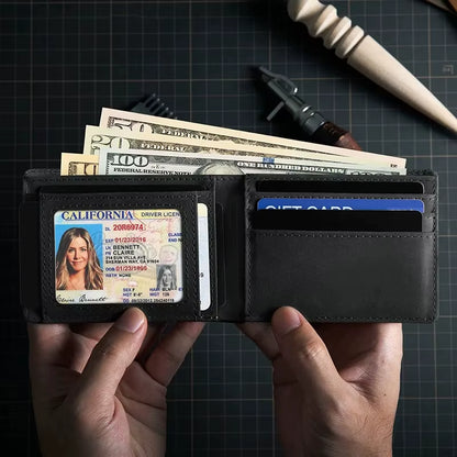 Men’s RFID AirTag Wallet – Slim Retro Card Holder & Apple AirTag