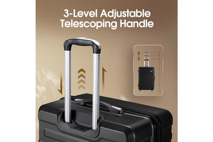 3 Piece Luggage Suitcase Set (Black)