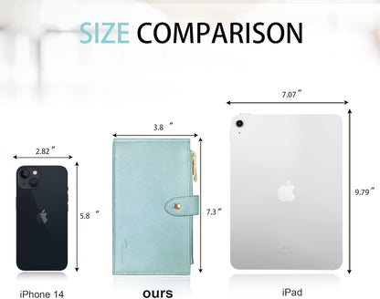 RFID Wallet Women Large Size Bifold Multi Card Wallet Case with Zipper Pocke Credit Card Holder for Women