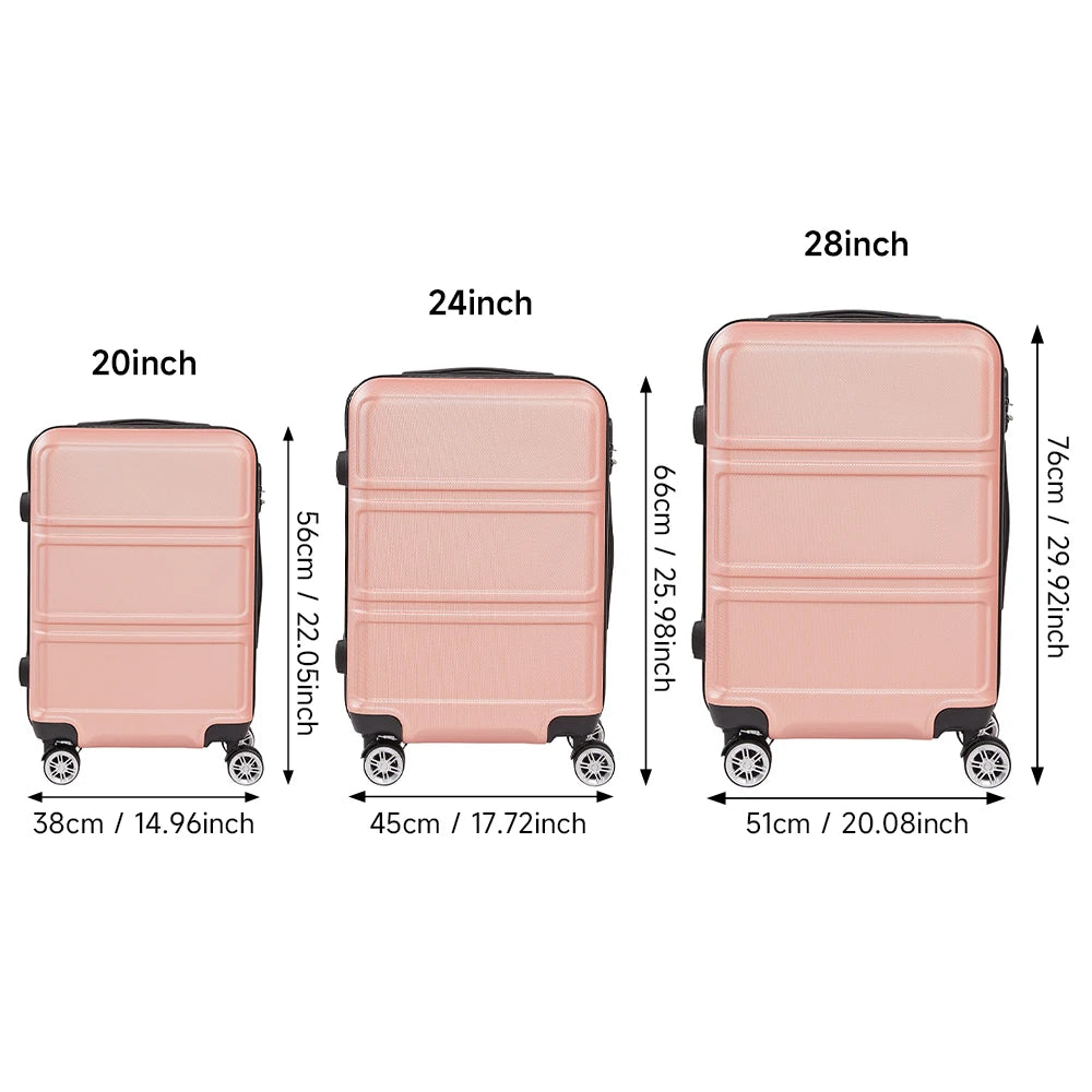 3-Piece Combination Lock for Classic Luggage, Carry-On Luggage Set, 20/24/28 Inch