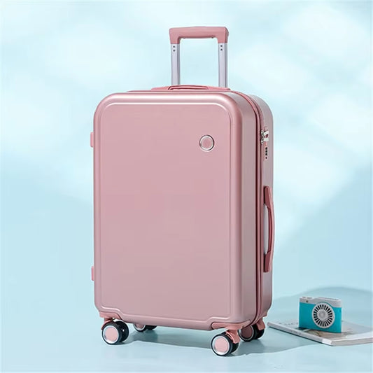 24” Rose Gold Hardside Travel Suitcase – Unisex Rolling Trolley with Spinner Wheels & Sleek Minimalist Design