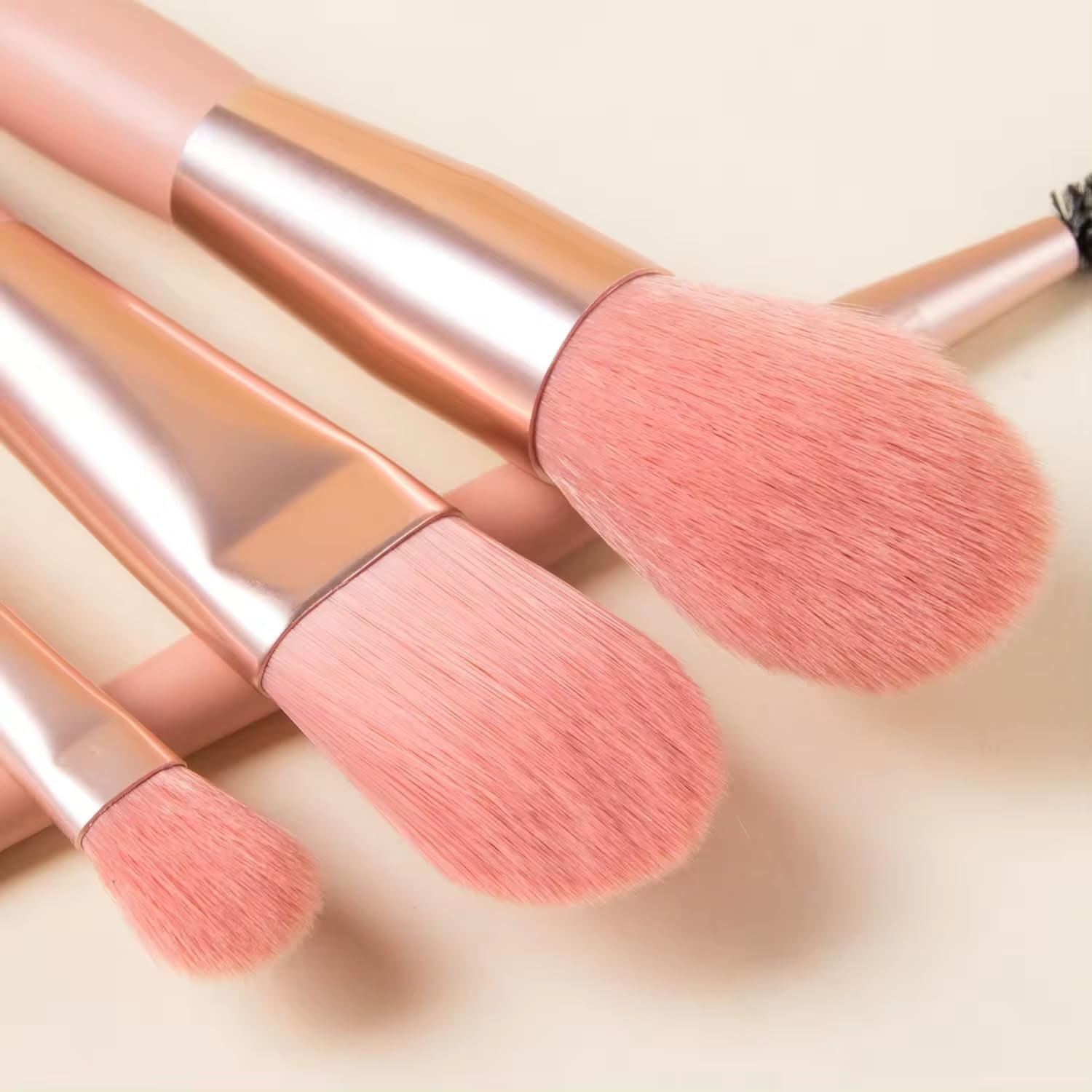 10 Sets Travel Makeup Brush Set Brushes Bag Face Make up Brushes Angled Blush Brush for Wedding Bridal Shower Favors Bachelorette Party Gift (Apricot Pink)