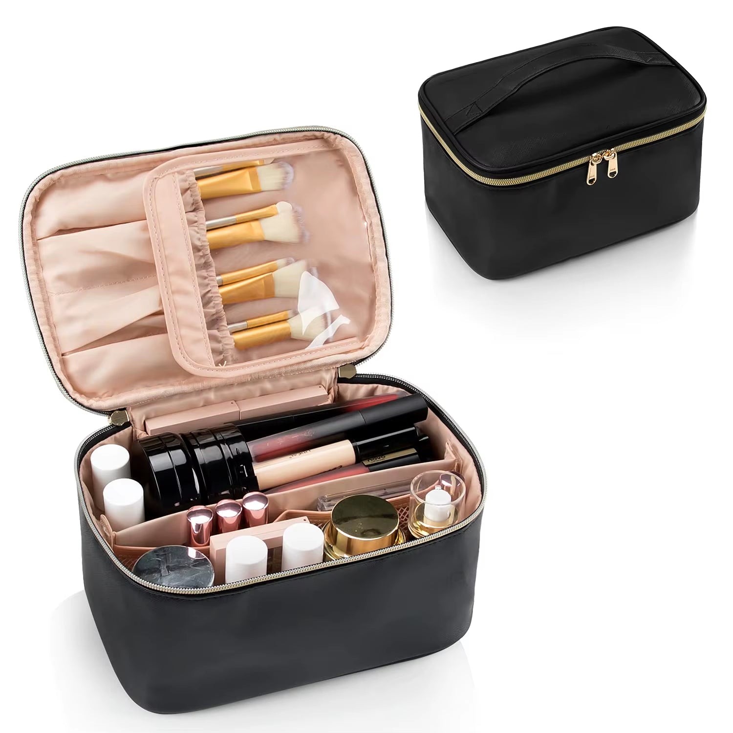 Large Travel Makeup Bag – Portable Cosmetic Organizer for Women