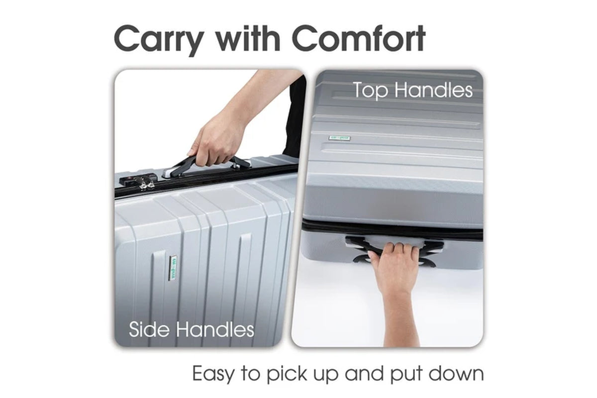 3 Piece Luggage Suitcase Set (Silver)