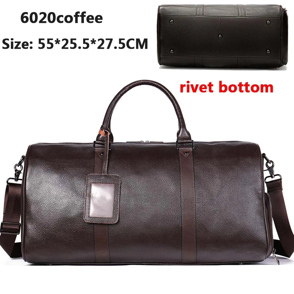 Men's Classic Leather Duffle – Handcrafted Travel & Weekend Bag (Multiple Colours Available)