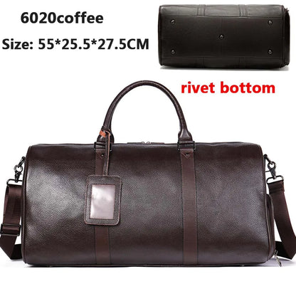 Men's Classic Leather Duffle – Handcrafted Travel & Weekend Bag (Multiple Colours Available)