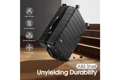 3 Piece Luggage Suitcase Set (Black)