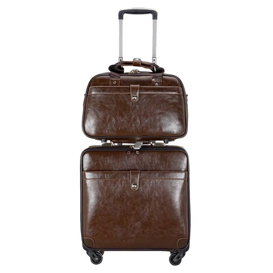 2-Piece Travel Set – 18" Rolling Suitcase & Business Handbag
